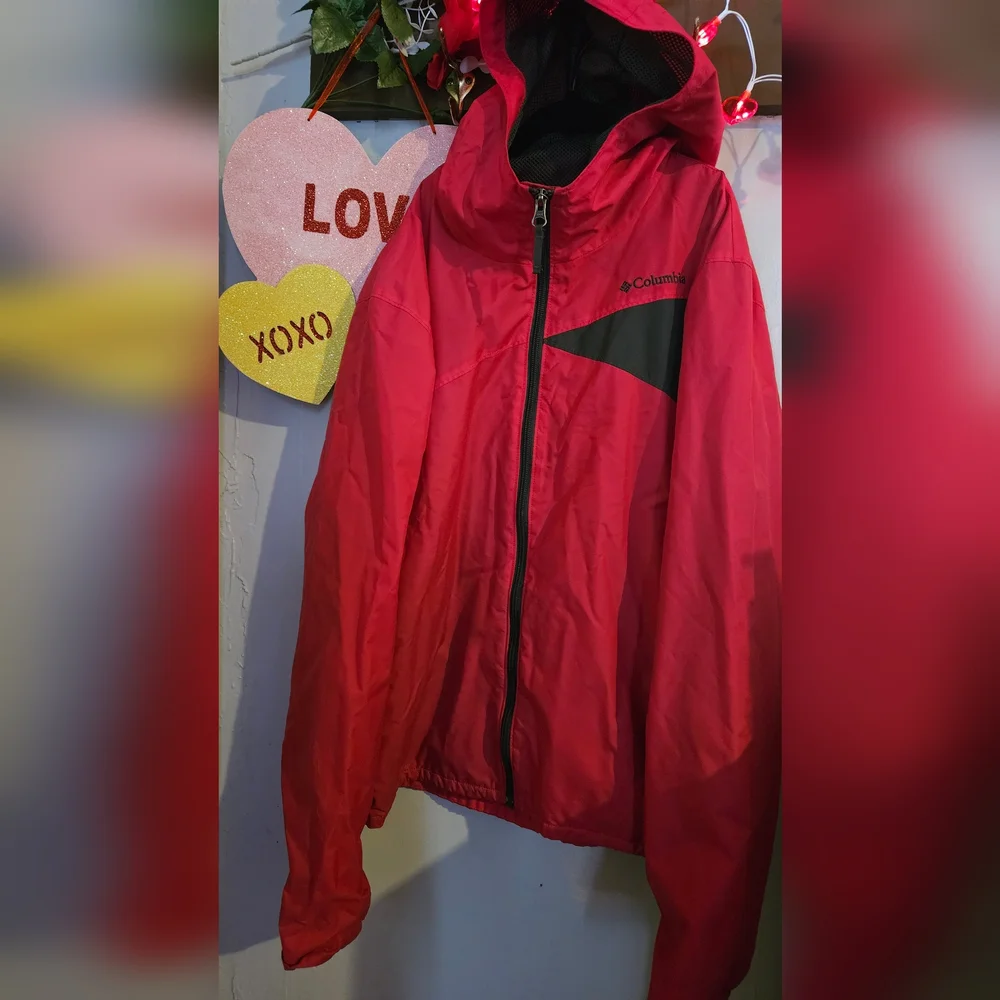 COLUMBIA Red/Pink Girls XL RainCoat - Picture 8 of 8